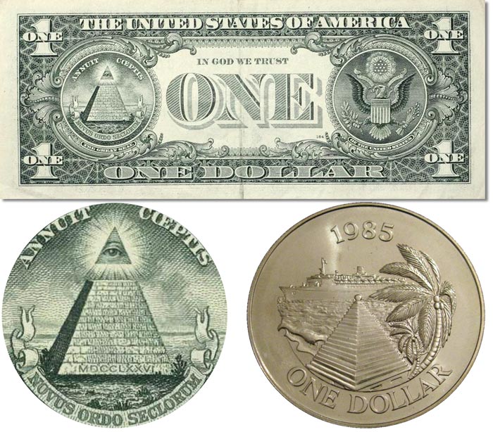 1 11 долларов. Доллар США пирамида. Пирамида на долларе фото. Старые американские валюты с пирамидой. Фото доллара США С пирамидой.