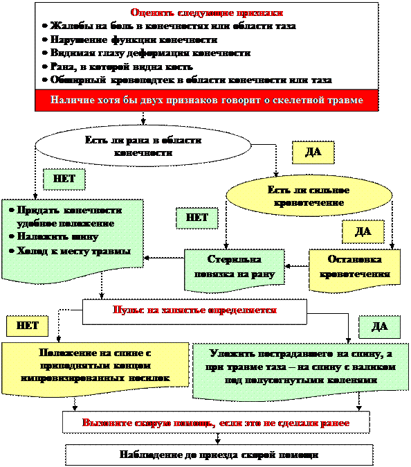 Алгоритм первой помощи при чс