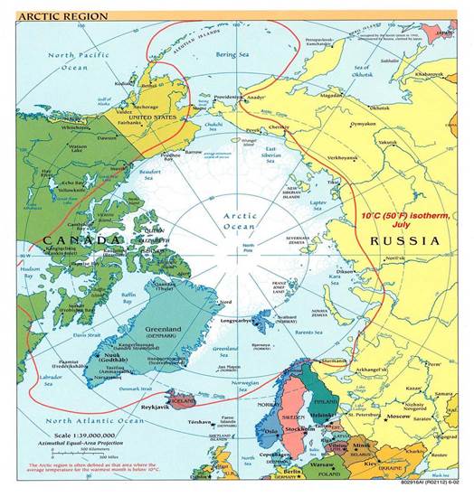 Политическая карта арктики