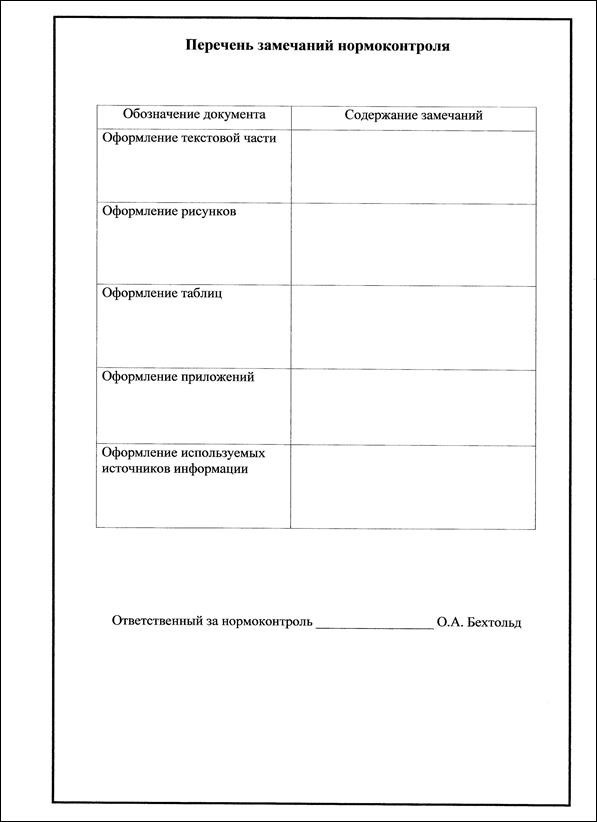 Замечание по проекту образец