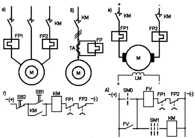 Обозначение электродвигателя на схеме. Защита двигателя постоянного тока схема. Схема защиты электродвигателя постоянного тока. Реле защиты двигателя постоянного тока. Токовая защита двигателя постоянного тока.