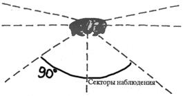 На какие зоны разбивается сектор наблюдения. Сектор наблюдения. Изображение сектора наблюдения. Сектор наблюдения на схеме. Сектора наблюдения видеокамеры для схемы.