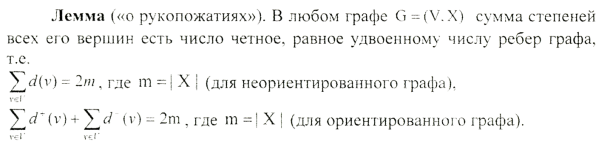 Примеры решения задач по теме лемма рукопожатия