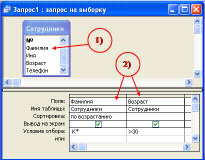 Поля запроса. Создайте запрос на выборку работников. 4 Запроса на выборку, отбора записей из таблиц;. Фильтры для формирования запроса на ГКС