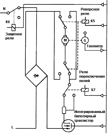 Коллекторный двигатель стиральной машины схема