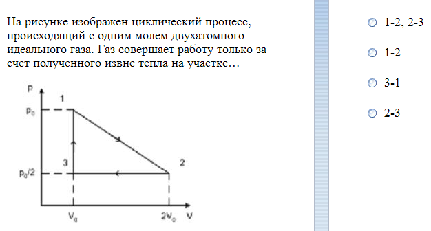 На рисунке изображен циклический процесс проведенный с идеальным газом при расширении на участке 1 2