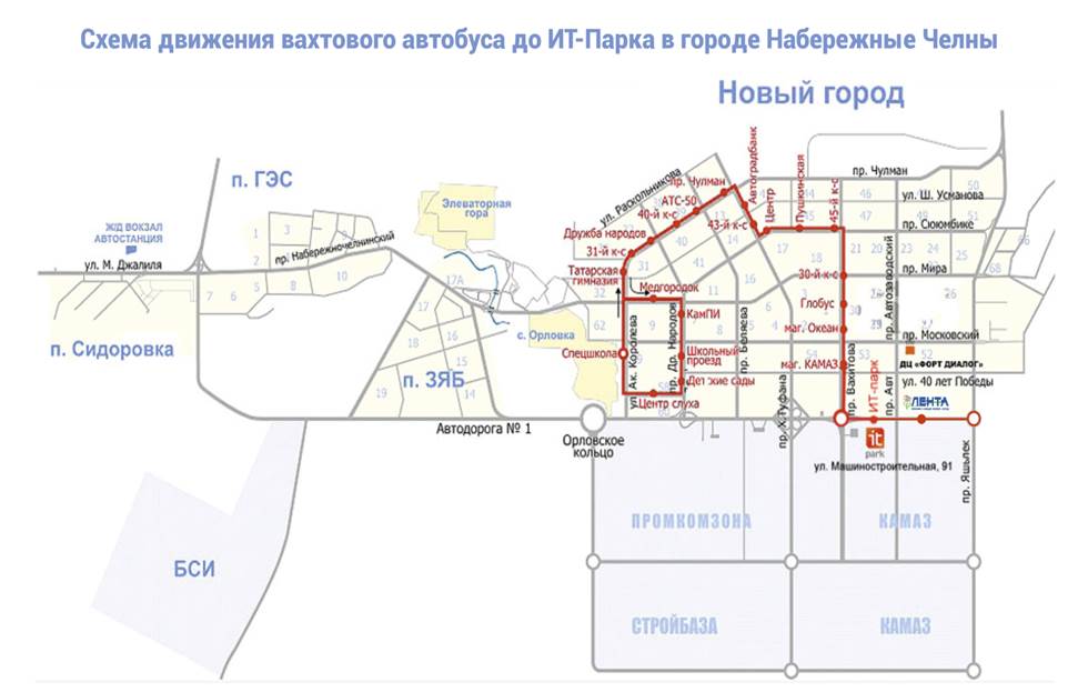 Карта маршрутов челны