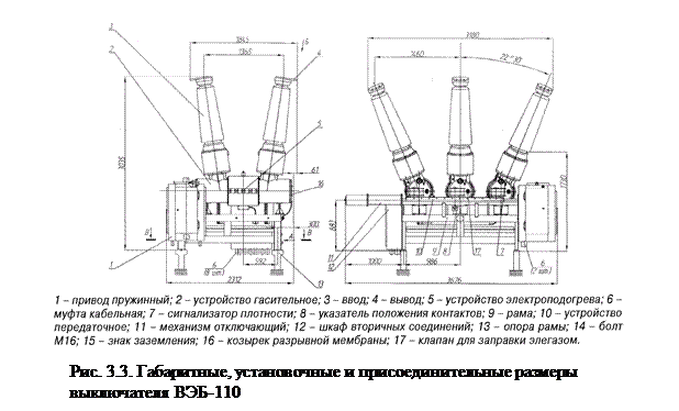 Элегазовый выключатель на схеме