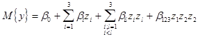 что такое полный факторный эксперимент. image032. что такое полный факторный эксперимент фото. что такое полный факторный эксперимент-image032. картинка что такое полный факторный эксперимент. картинка image032. Нетрудно написать все сочетания уровней в экспе­рименте с двумя факторами. Напомним, что в планиро­вании эксперимента используются кодированные значения факторов: +1 и –1 (часто для простоты записи единицы опускают). Условия эксперимента можно записать в виде таблицы, где строки соответствуют различным опытам, а столбцы – значениям факторов. Будем называть такие таблицы матрицами планирования эксперимента.