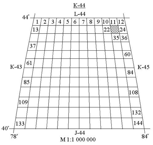 1 100 масштаб карта