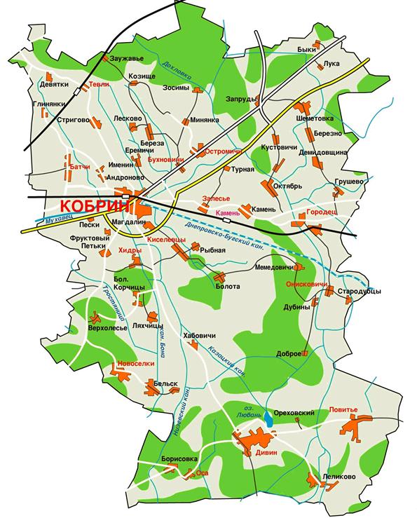 Карта город кобрин