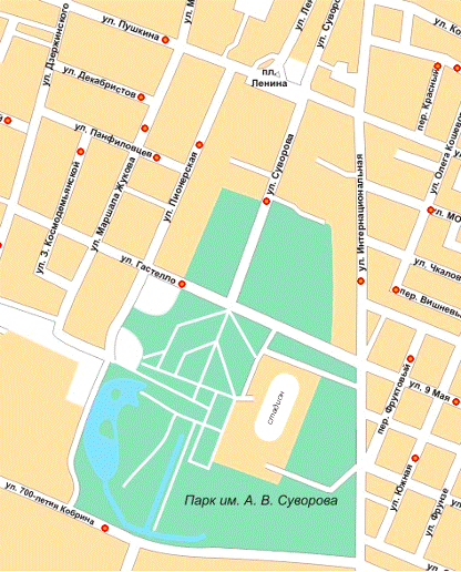 Карта суворовский парк