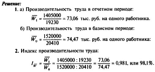 Определить выполнение плана по производительности труда в расчете на 1 работающего и 1 рабочего