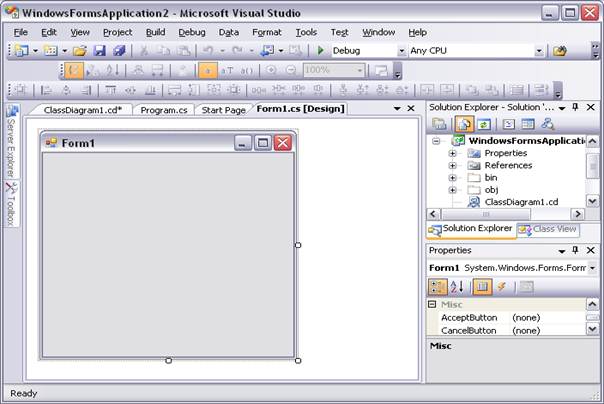 Это окно не поддерживается для выбранного проекта visual studio источник данных