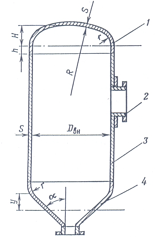 Закрытый сверху вертикальный цилиндрический. Днища для сосудов под давлением. Емкость под давлением схема. Сферические днища сосуда под давлением. Сосуд под давлением чертеж.