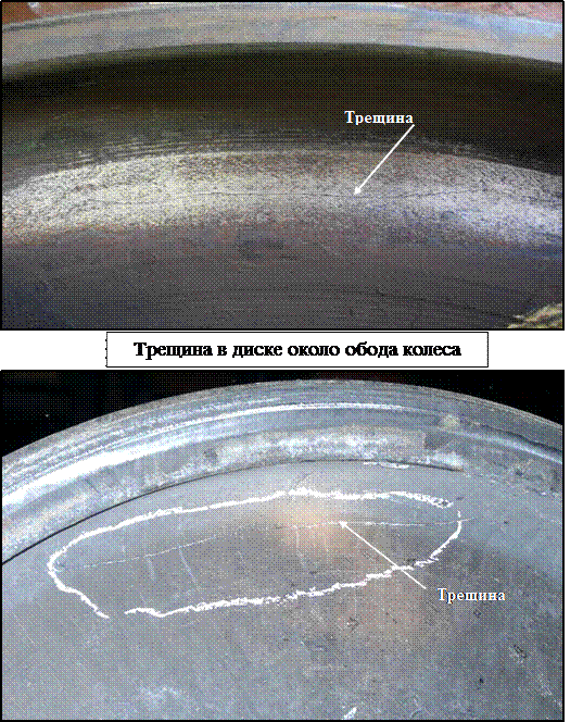 Диски колесных пар с водильными отверстиями. Трещина диска колесной пары. Трещина на диске колеса. Трещины на колесной паре.