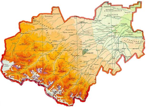 Балкарская республика на карте