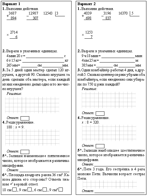 Итоговые годовые 2 класс школа россии